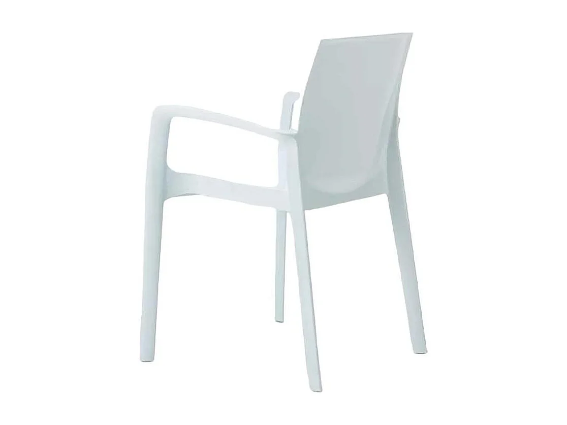 Stock 22 Sillas Apilables con Reposabrazos de Polipropileno Cream Grand Soleil - Blanco