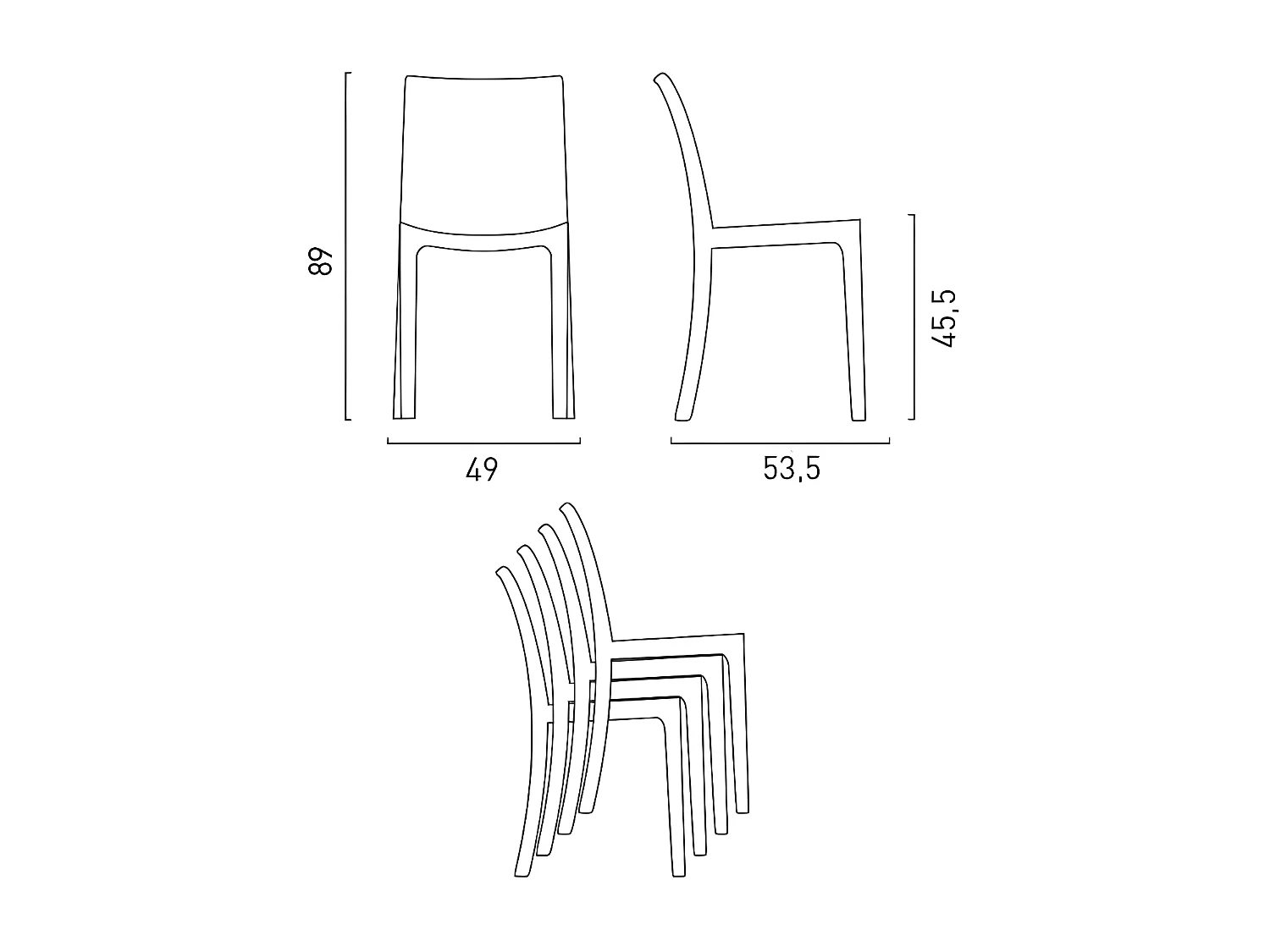 Silla de comedor en ratán apilable Bistrot Grand Soleil - Blanco
