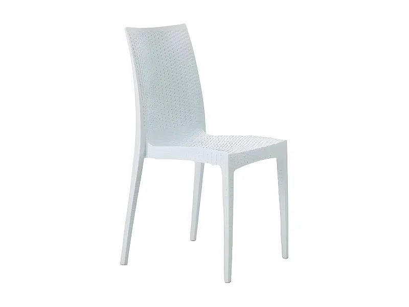 Bistrot Grand Soleil Poly Rattan Bar Garten Eisdiele Stühle stapelbar - Weiß