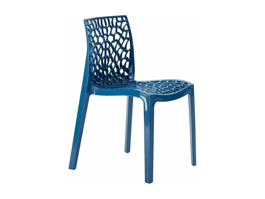 Silla Gruvyer para Cocina y Bar de Polipropileno Apilable Grand Soleil - Azul Marino