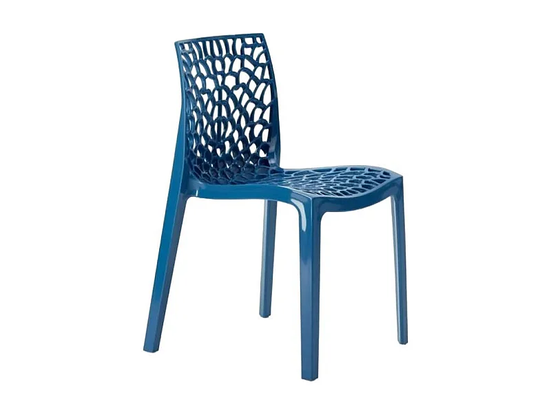 Silla Gruvyer para Cocina y Bar de Polipropileno Apilable Grand Soleil - Azul Marino
