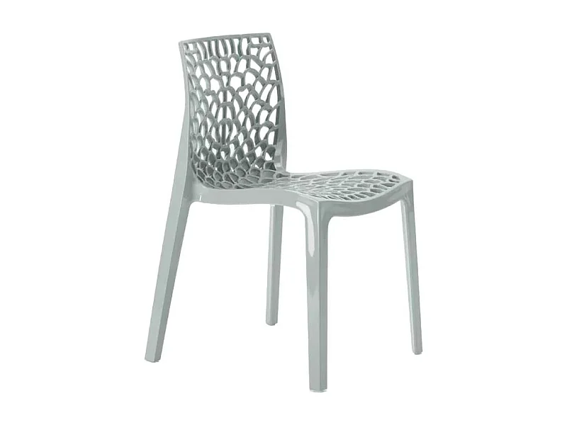22 Silla de cocina o de comedor de Policarbonato Transparente Gruvyer - Gris