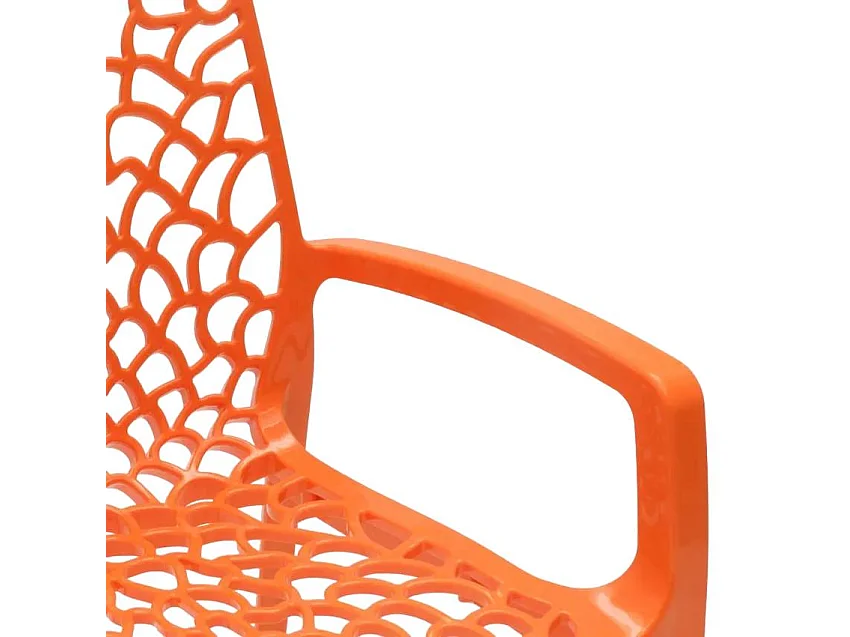 22 Sillas de comedor polipropileno para cocina y bar Grand Soleil Gruvyer Arm - Naranja