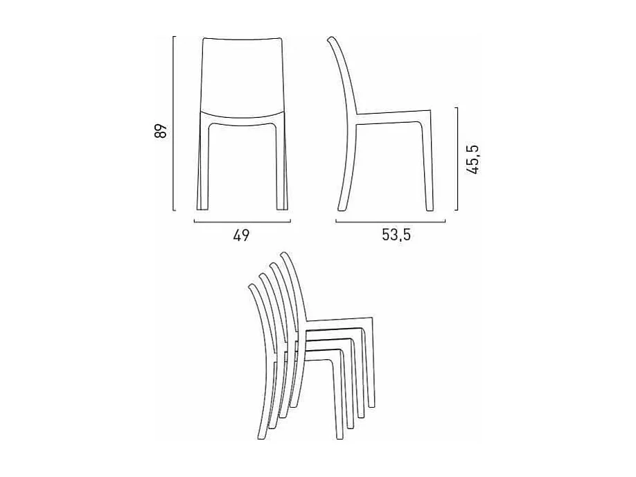 Silla de comedor en ratán apilable Bistrot Grand Soleil oferta stock 22 piezas