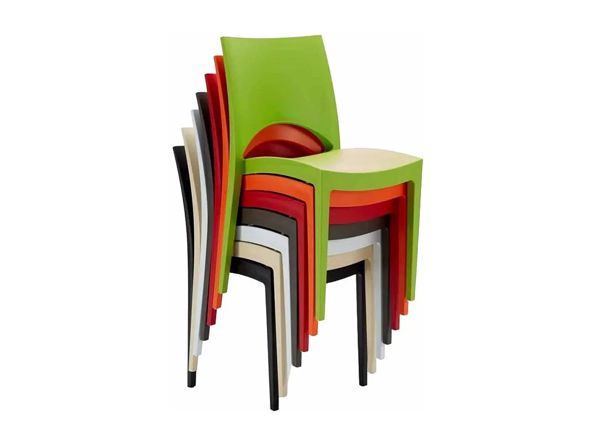 Stock 24 Silla de cocina Paris Grand Soleil de Polipropileno Apilable - Naranja