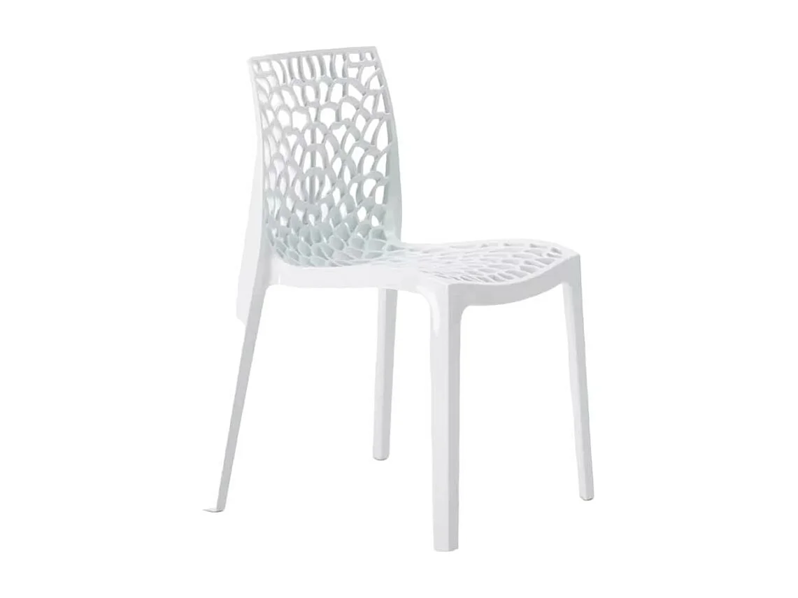 22 Silla de cocina o de comedor de Policarbonato Transparente Gruvyer - Blanco