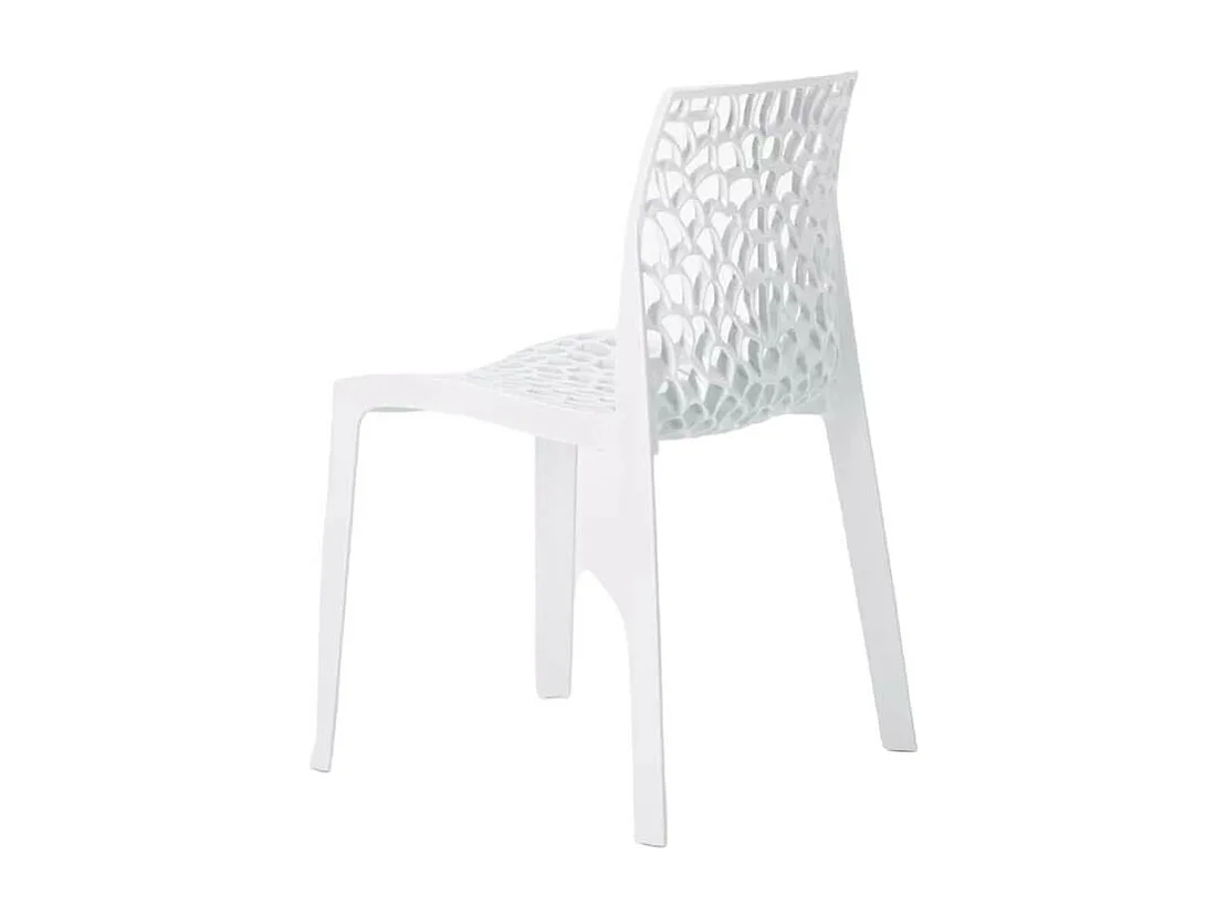 22 Silla de cocina o de comedor de Policarbonato Transparente Gruvyer - Blanco