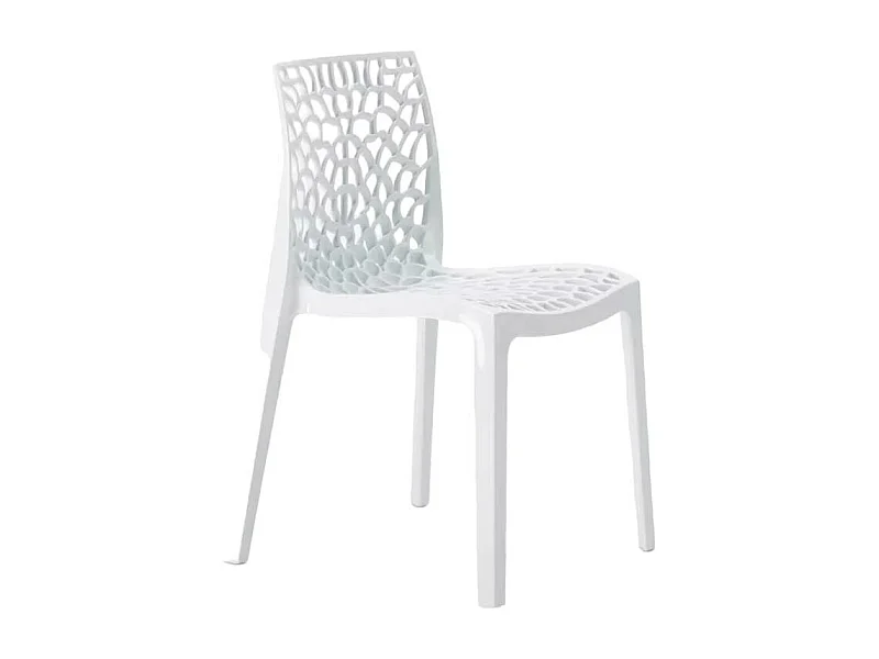 22 Silla de cocina o de comedor de Policarbonato Transparente Gruvyer - Blanco