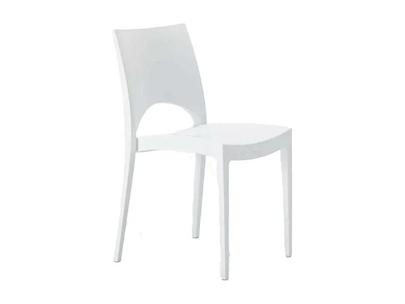 Stock 24 Silla de cocina Paris Grand Soleil de Polipropileno Apilable - Blanco