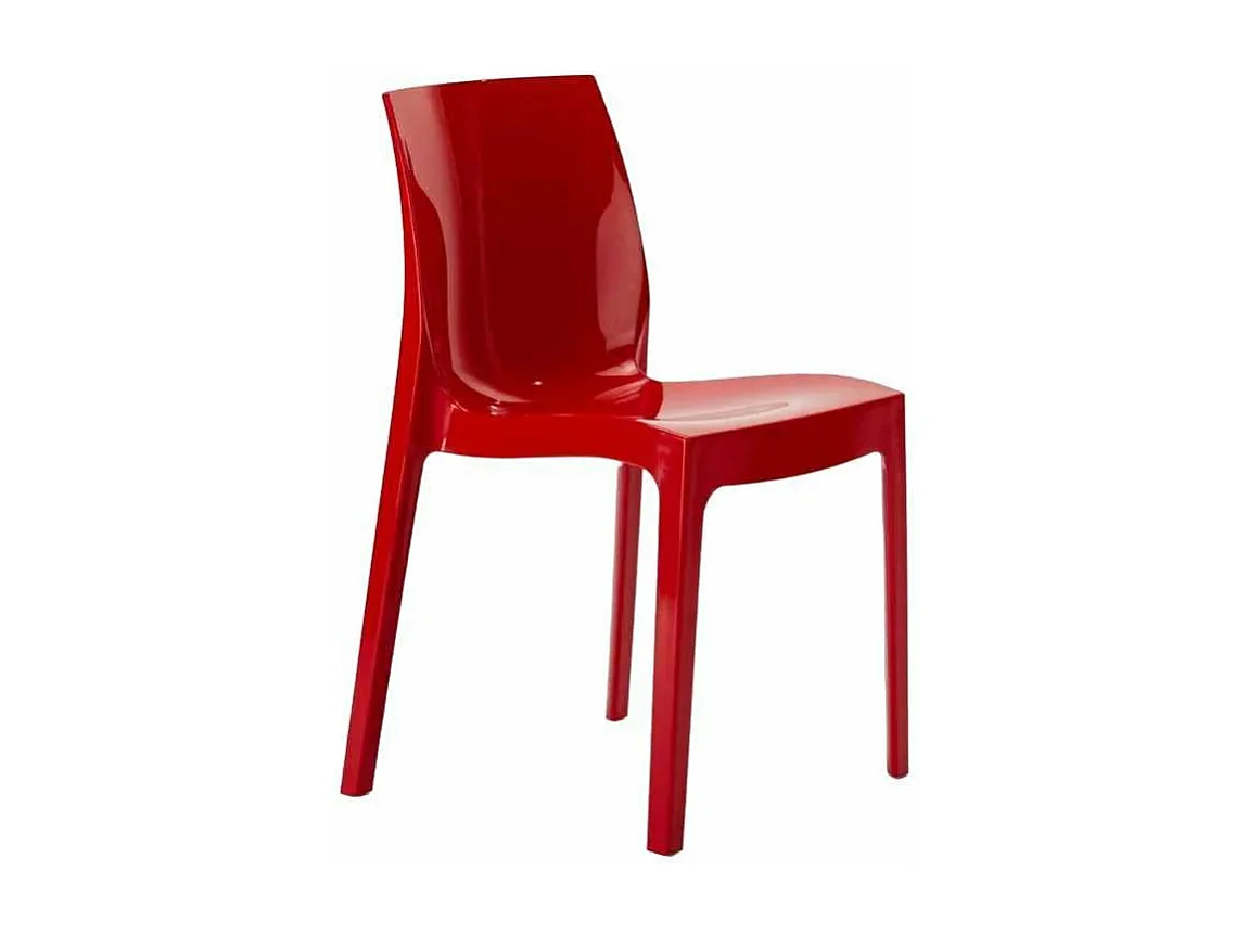 Stock 18 Sillas Ice Grand Soleil de Polipropileno para Restaurante y Bar - Rojo