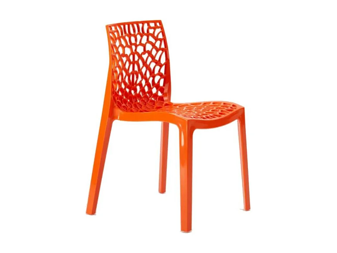 Grand Soleil Gruvyer Stapelbar Polypropylen Küche Bar Stühle - Orange