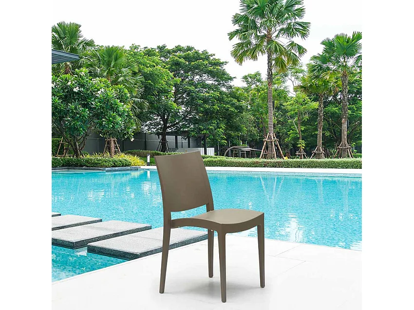 Stock 24 Sillas De Polipropileno Restaurantes Trieste Grand Soleil - Negro