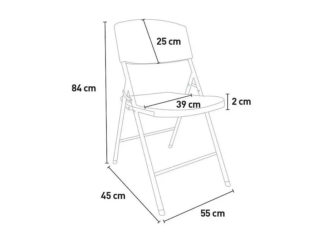 Silla plástica plegable Yoga para jardín