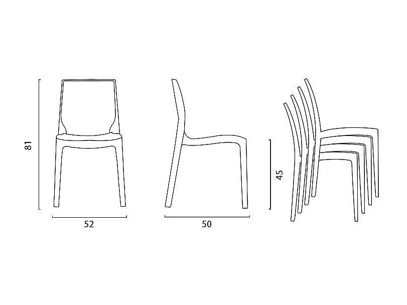Chaise extérieure empilable robuste confort et design PLACID