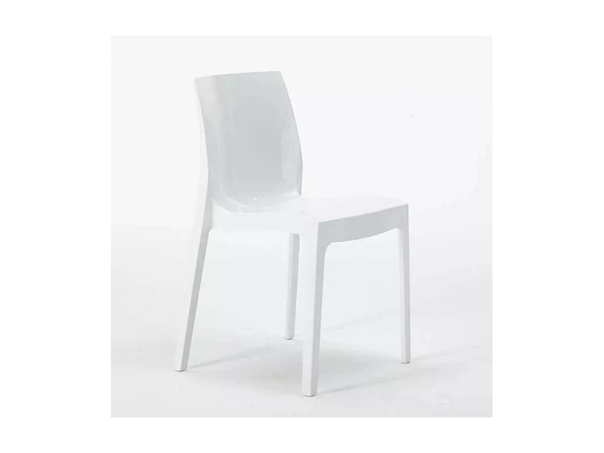 SET 2 SEDIE lucide per cucina e bar in polipropilene impilabile