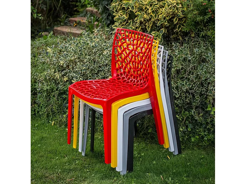 Silla Gruvyer para Cocina y Bar de Polipropileno Apilable Grand Soleil - Amarillo