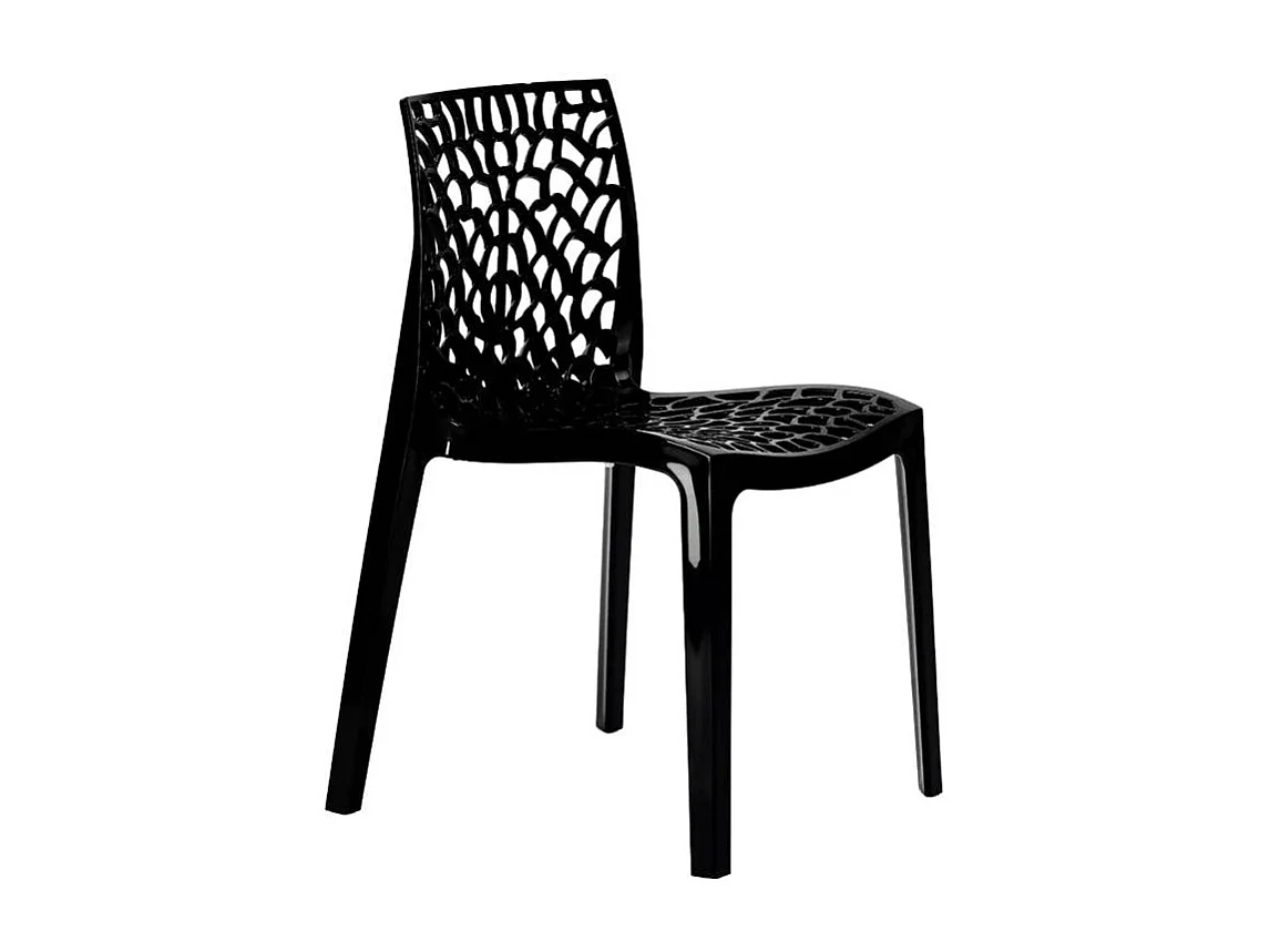 22 Silla de cocina o de comedor de Policarbonato Transparente Gruvyer - Negro 2