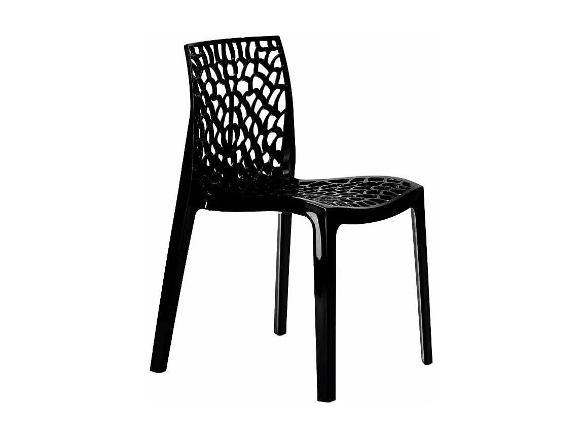 22 Silla de cocina o de comedor de Policarbonato Transparente Gruvyer - Negro 2