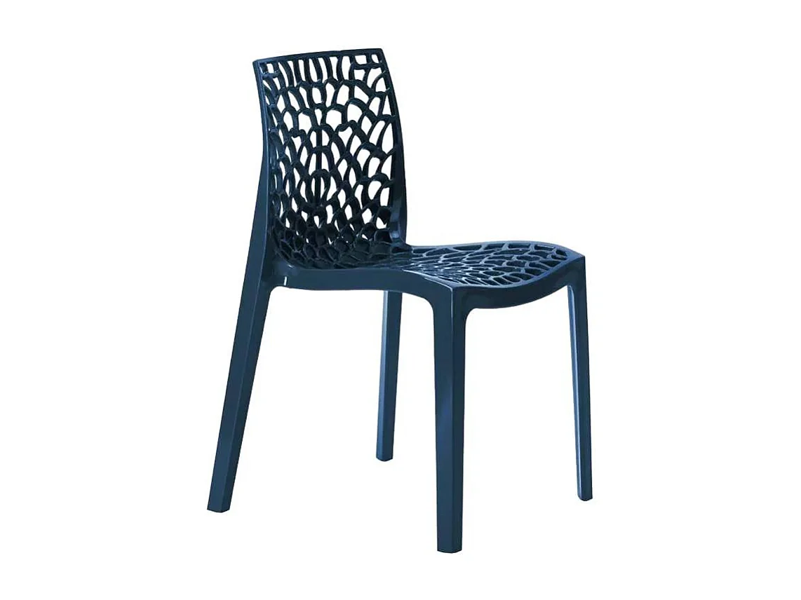 22 Silla de cocina o de comedor de Policarbonato Transparente Gruvyer - Azul oscuro