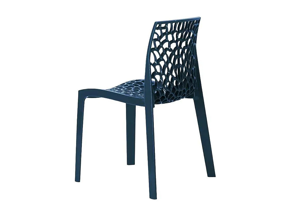 22 Silla de cocina o de comedor de Policarbonato Transparente Gruvyer - Azul oscuro