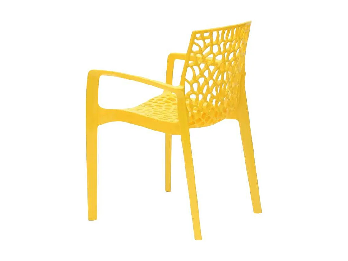 22 Sillas de comedor polipropileno para cocina y bar Grand Soleil Gruvyer Arm - Amarillo