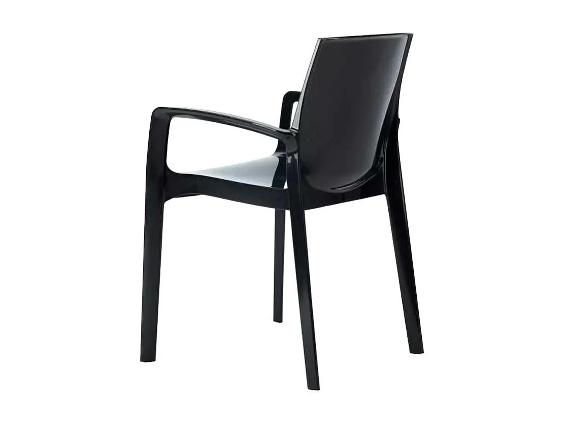 Stock 22 Sillas Apilables con Reposabrazos de Polipropileno Cream Grand Soleil - Negro