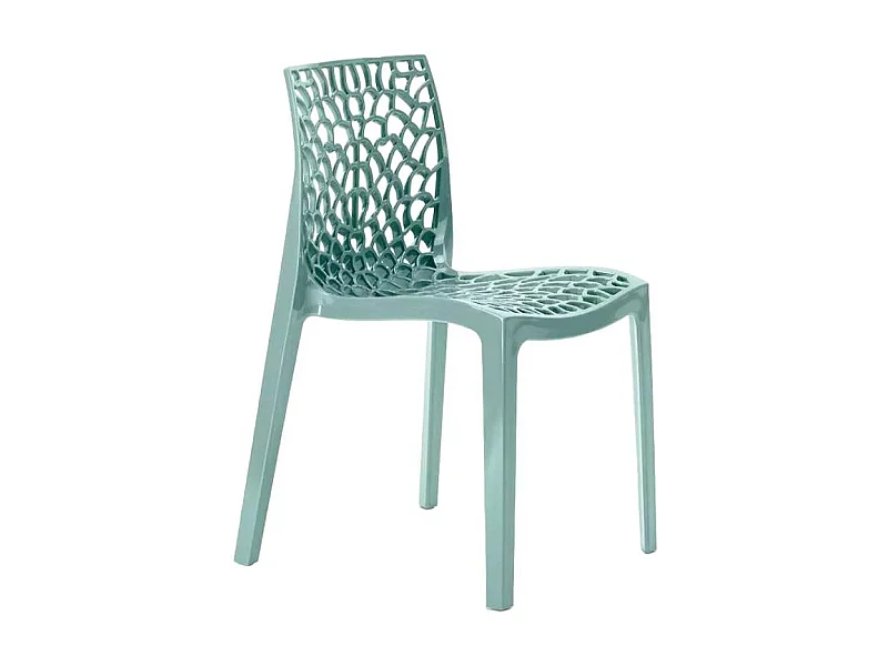 22 Silla de cocina o de comedor de Policarbonato Transparente Gruvyer - Verde oscuro