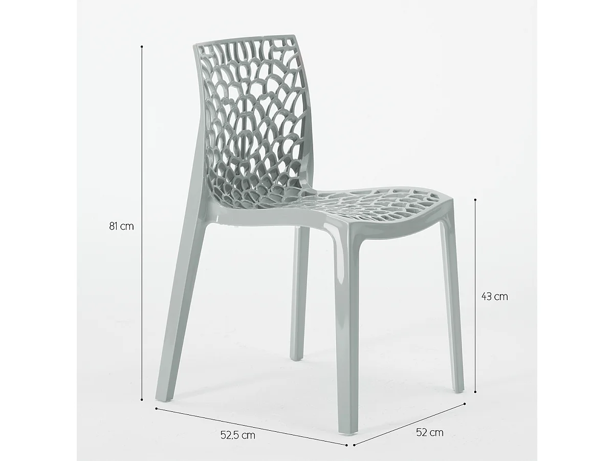 Silla Gruvyer para Cocina y Bar de Polipropileno Apilable Grand Soleil - Azul 3