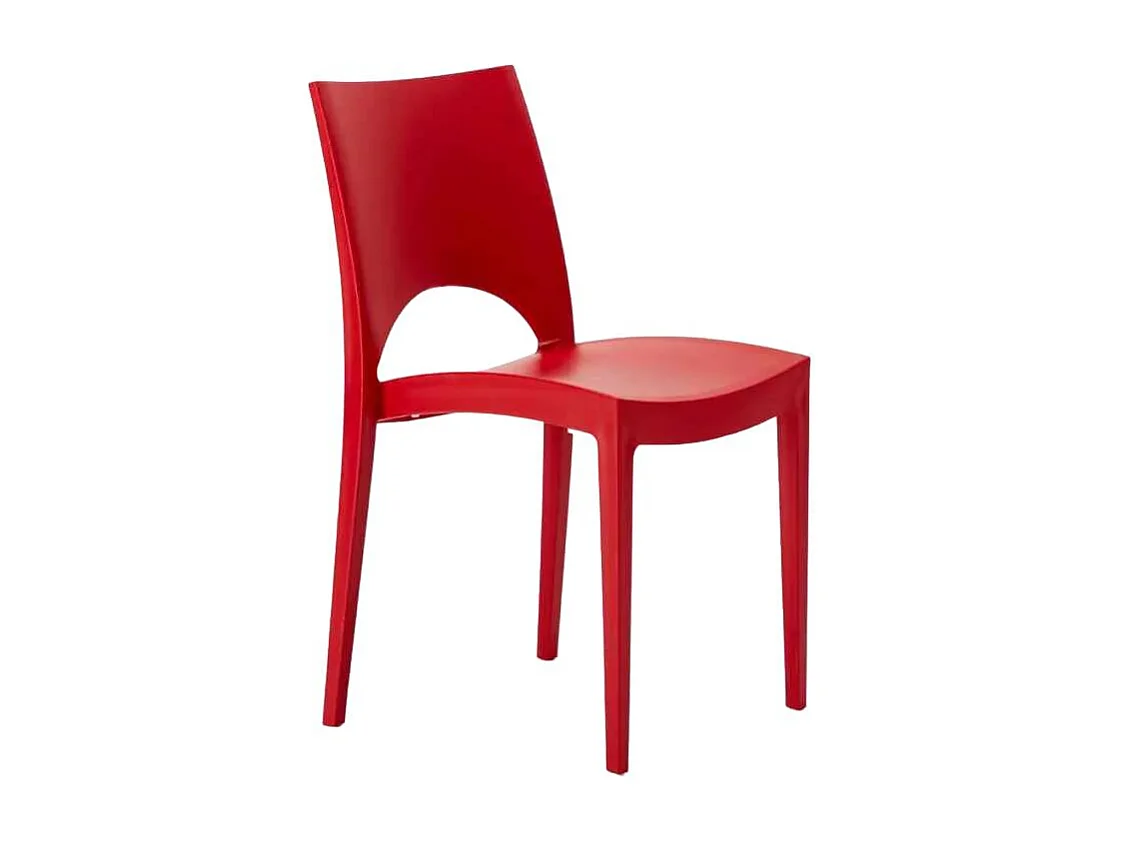 Silla de cocina Paris Grand Soleil de Polipropileno Apilable - Rojo