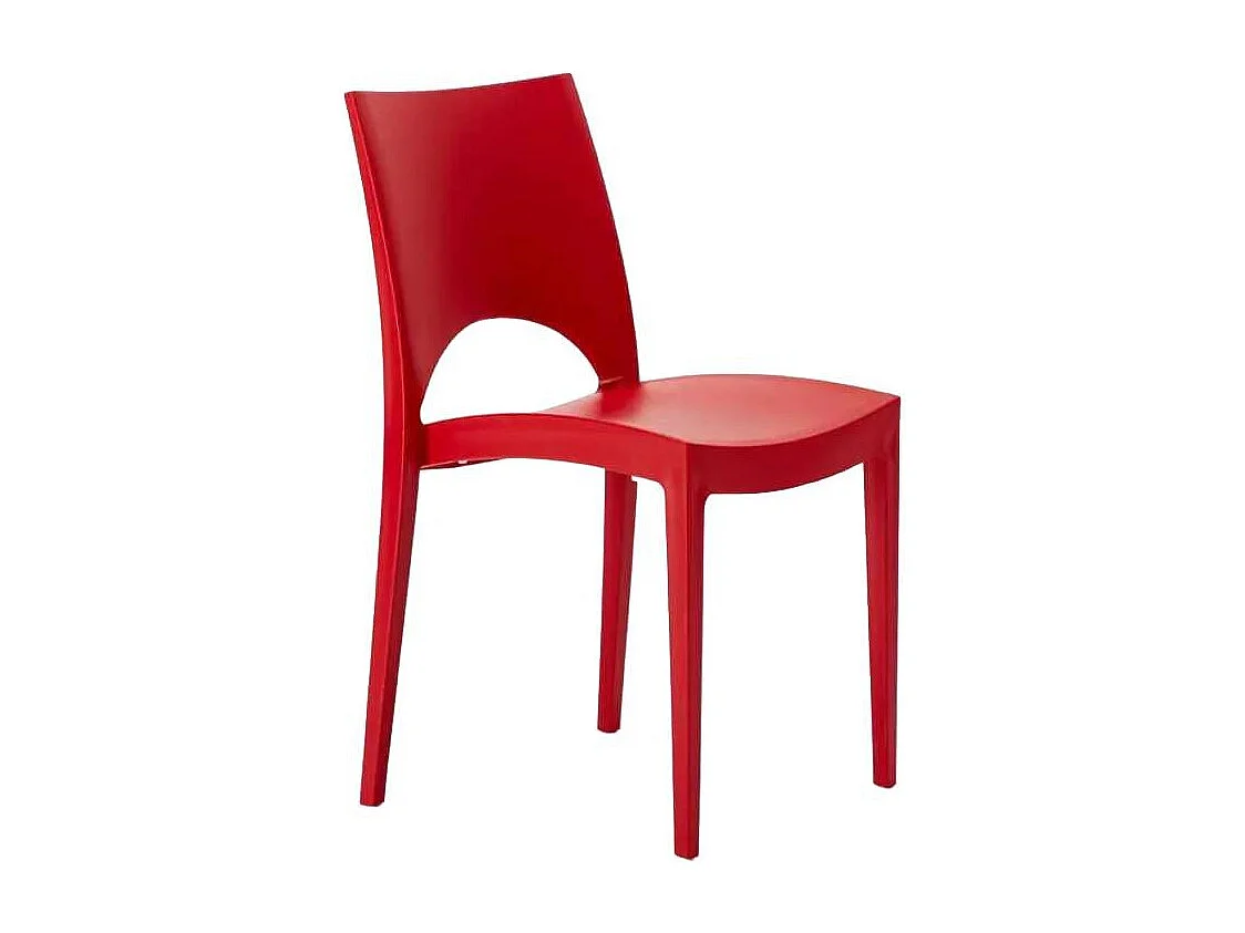 Silla de cocina Paris Grand Soleil de Polipropileno Apilable - Rojo