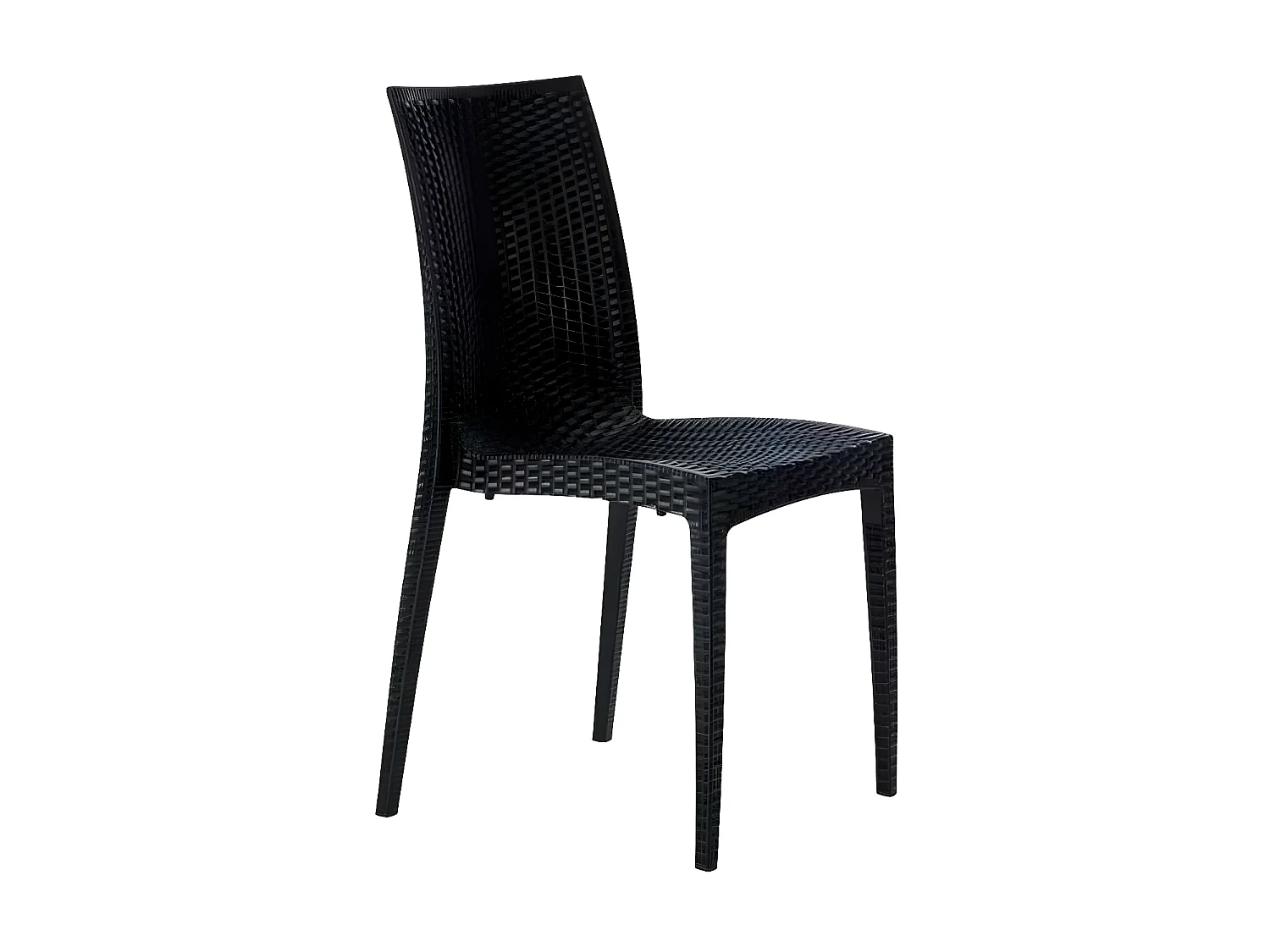 Silla de comedor en ratán apilable Bistrot Grand Soleil - Negro