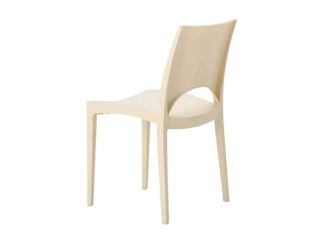 Stock 24 Silla de cocina Paris Grand Soleil de Polipropileno Apilable - Beige