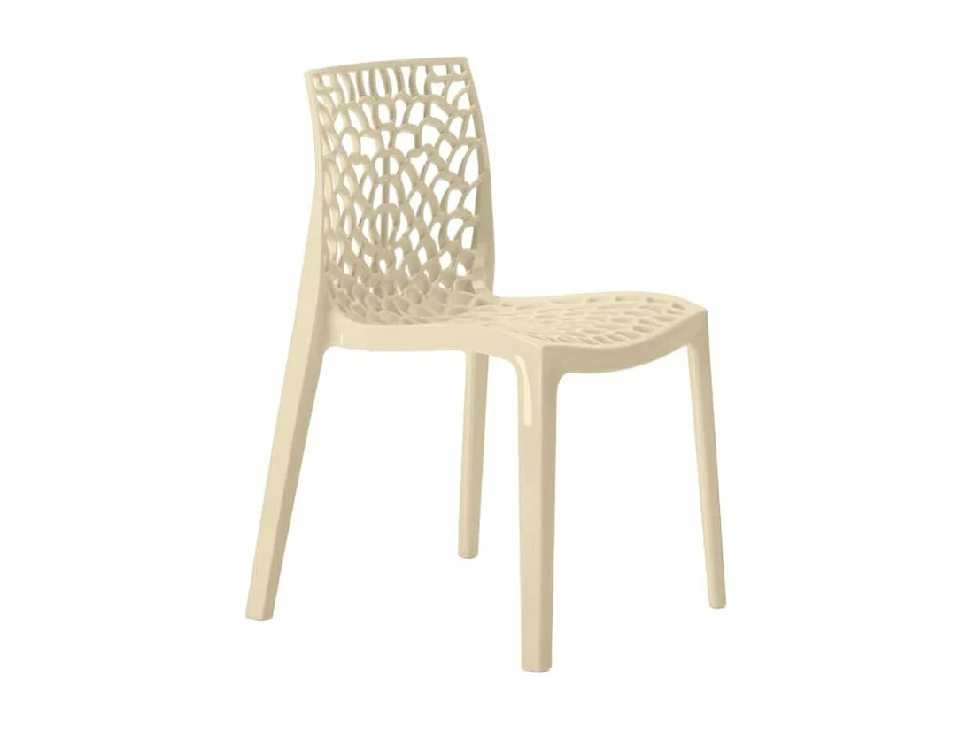 Grand Soleil Gruvyer Stapelbar Polypropylen Küche Bar Stühle - Beige