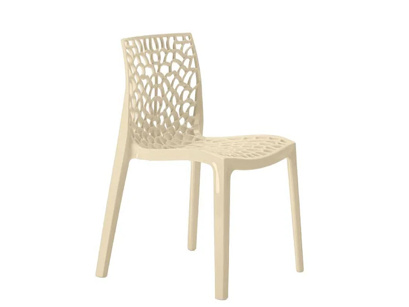 Silla Gruvyer para Cocina y Bar de Polipropileno Apilable Grand Soleil - Beige