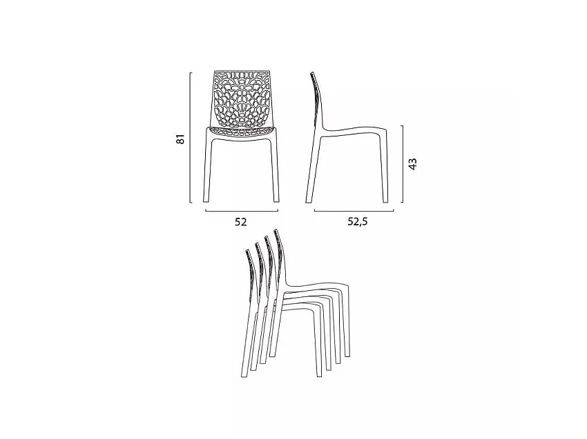 Silla Gruvyer para Cocina y Bar de Polipropileno Apilable Grand Soleil - Beige