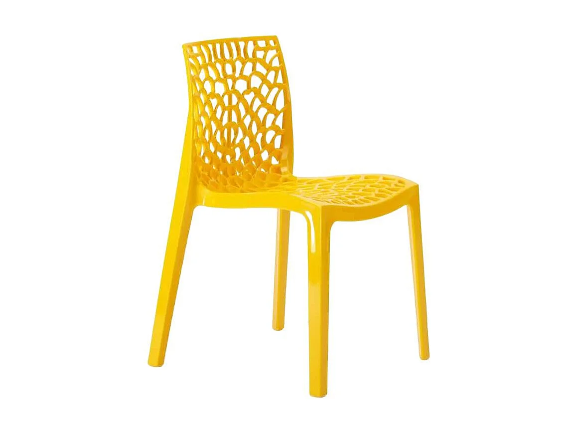 22 Silla de cocina o de comedor de Policarbonato Transparente Gruvyer - Amarillo