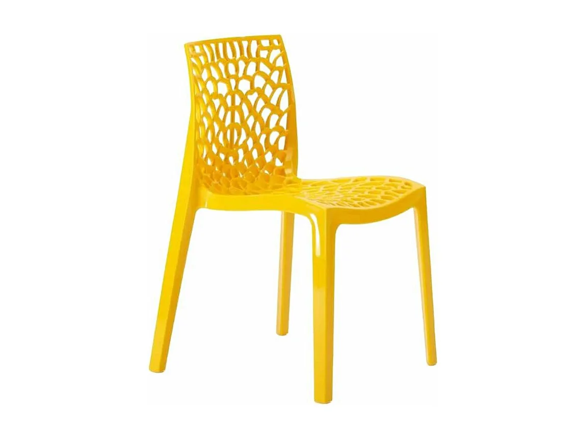 22 Silla de cocina o de comedor de Policarbonato Transparente Gruvyer - Amarillo