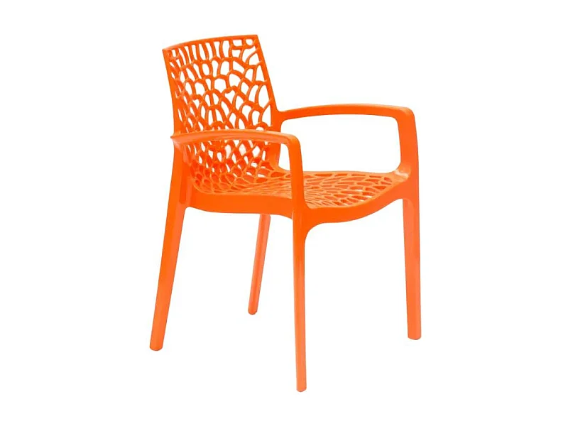 Grand Soleil Gruvyer Arm Polypropylen Stühle mit Armlehnen Garten Bar - Orange