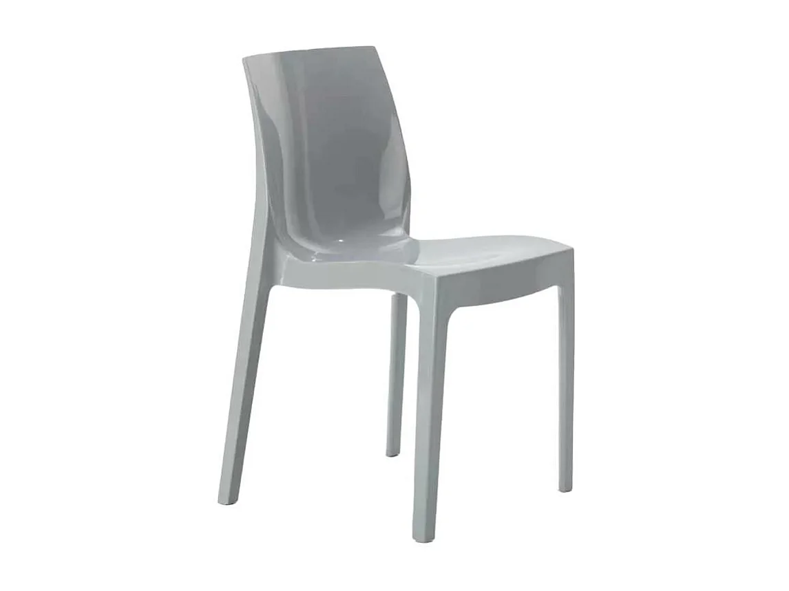 Silla para Cocina y Bar Ice Grand Soleil de Polipropileno Apilable - Gris