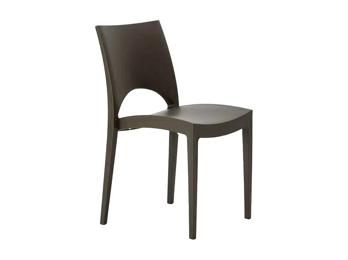 Silla de cocina Paris Grand Soleil de Polipropileno Apilable - Marrón