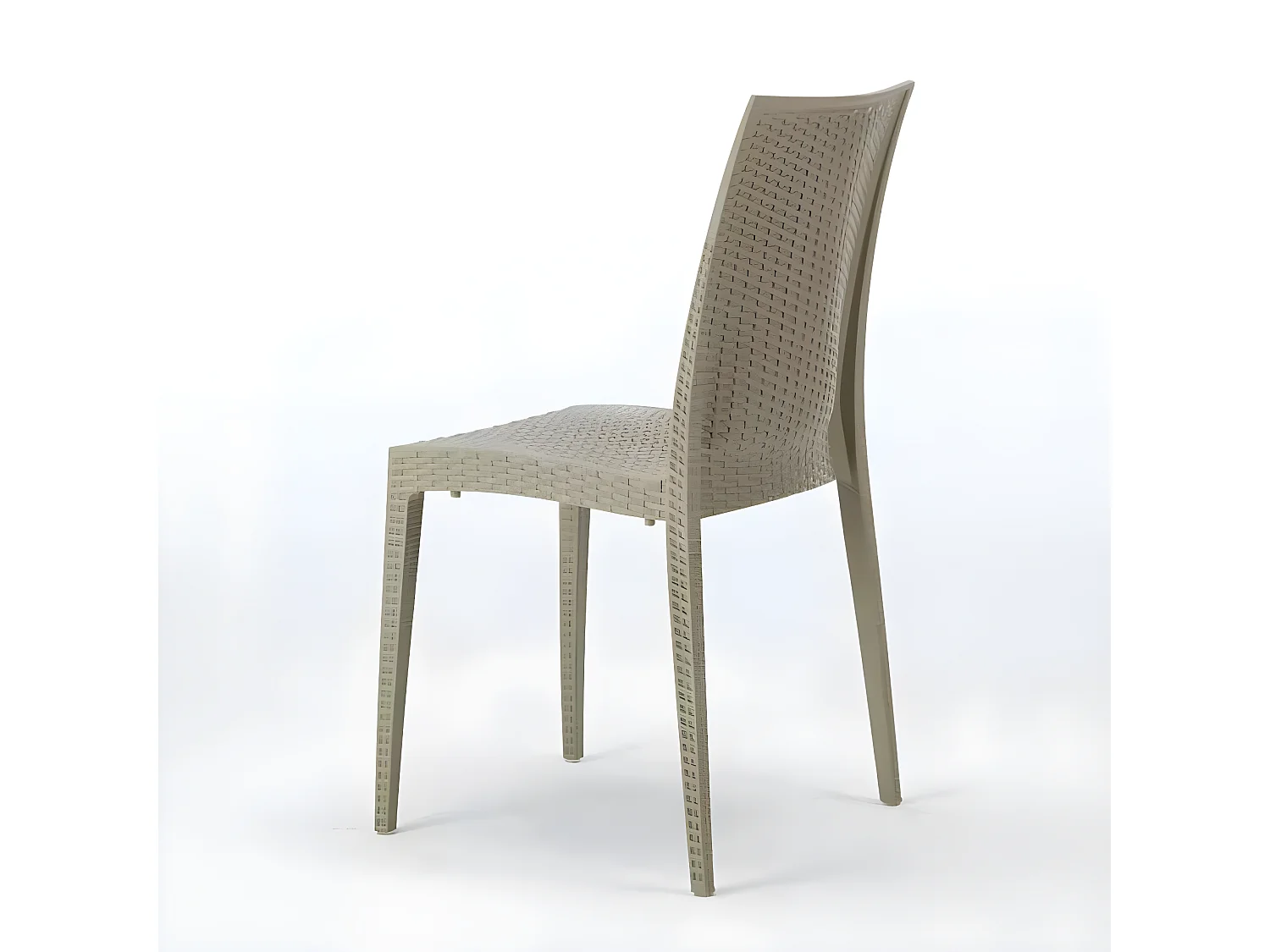 Silla de comedor en ratán apilable Bistrot Grand Soleil - Beige