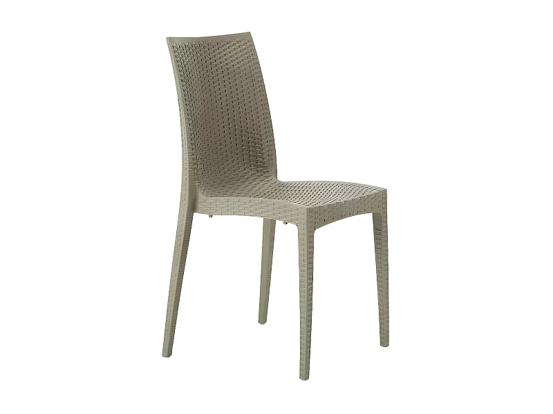 Bistrot Grand Soleil Poly Rattan Bar Garten Eisdiele Stühle stapelbar - Beige