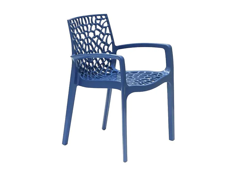 22 Sillas de comedor polipropileno para cocina y bar Grand Soleil Gruvyer Arm - Azul Marino