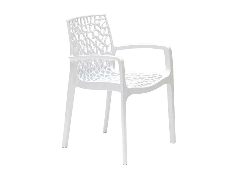 22 Sillas de comedor polipropileno para cocina y bar Grand Soleil Gruvyer Arm - Blanco