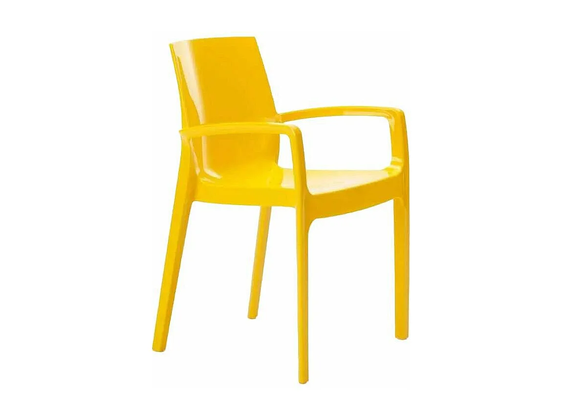 Silla Polipropileno Apilable con Reposabrazos para Cocina Bar Cream Grand Soleil - Amarillo