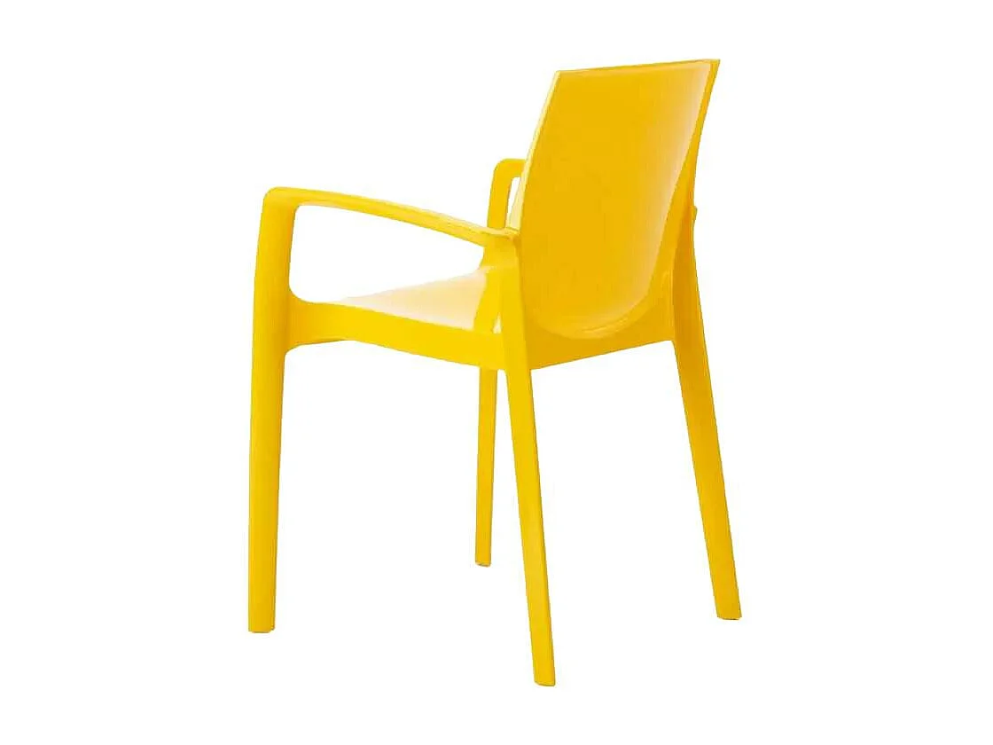 Silla Polipropileno Apilable con Reposabrazos para Cocina Bar Cream Grand Soleil - Amarillo