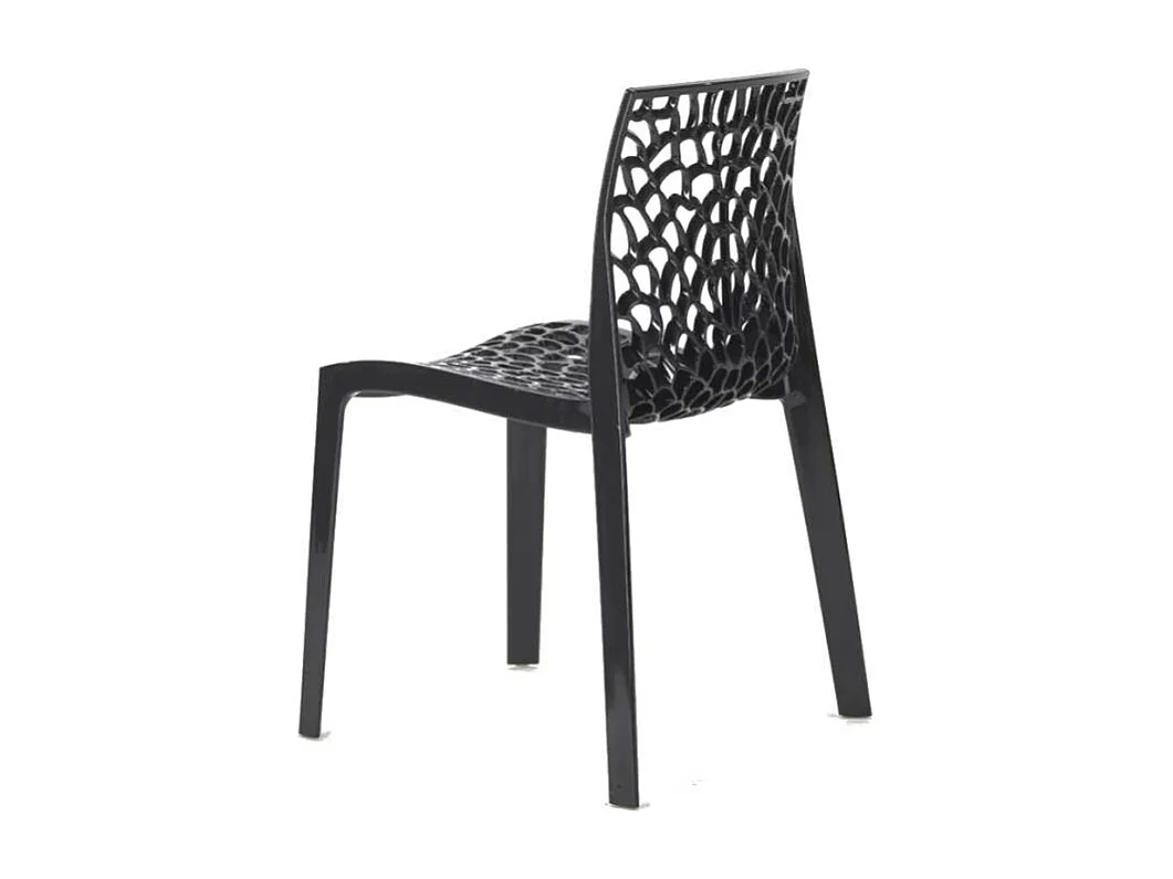 Grand Soleil Gruvyer Stapelbar Polypropylen Küche Bar Stühle - Schwarz