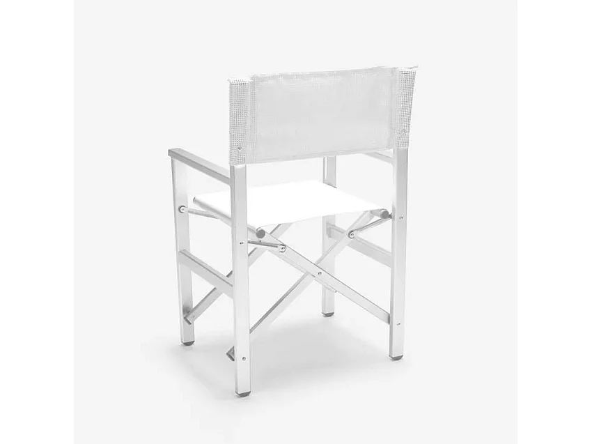 Klappbarer Strandstuhl Klappstuhl aus Aluminium Regista Gold - Weiß