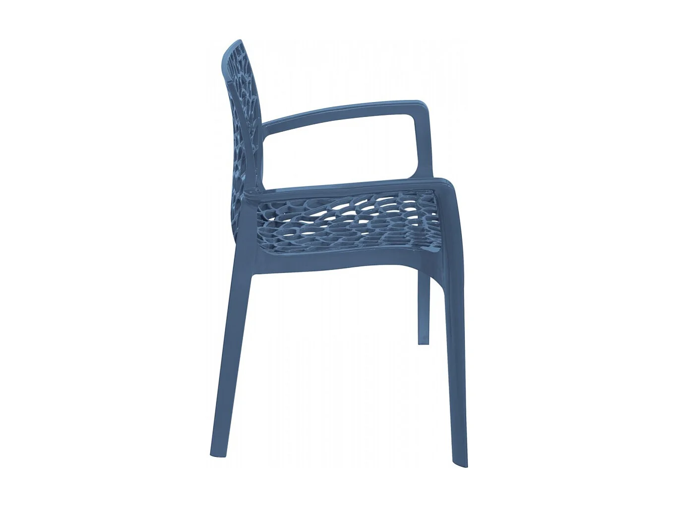 Silla de comedor polipropileno para cocina y bar Grand Soleil Gruvyer Arm - Azul Marino