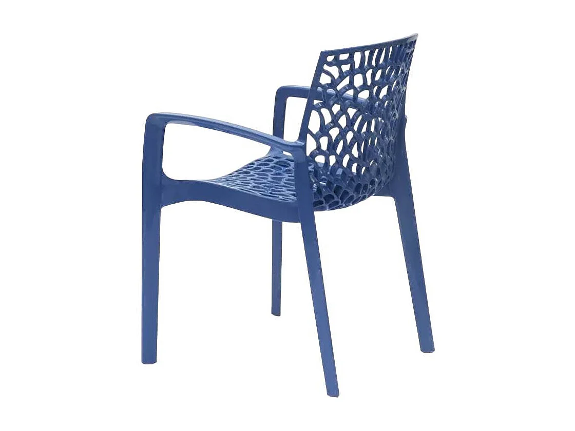 Silla de comedor polipropileno para cocina y bar Grand Soleil Gruvyer Arm - Azul Marino